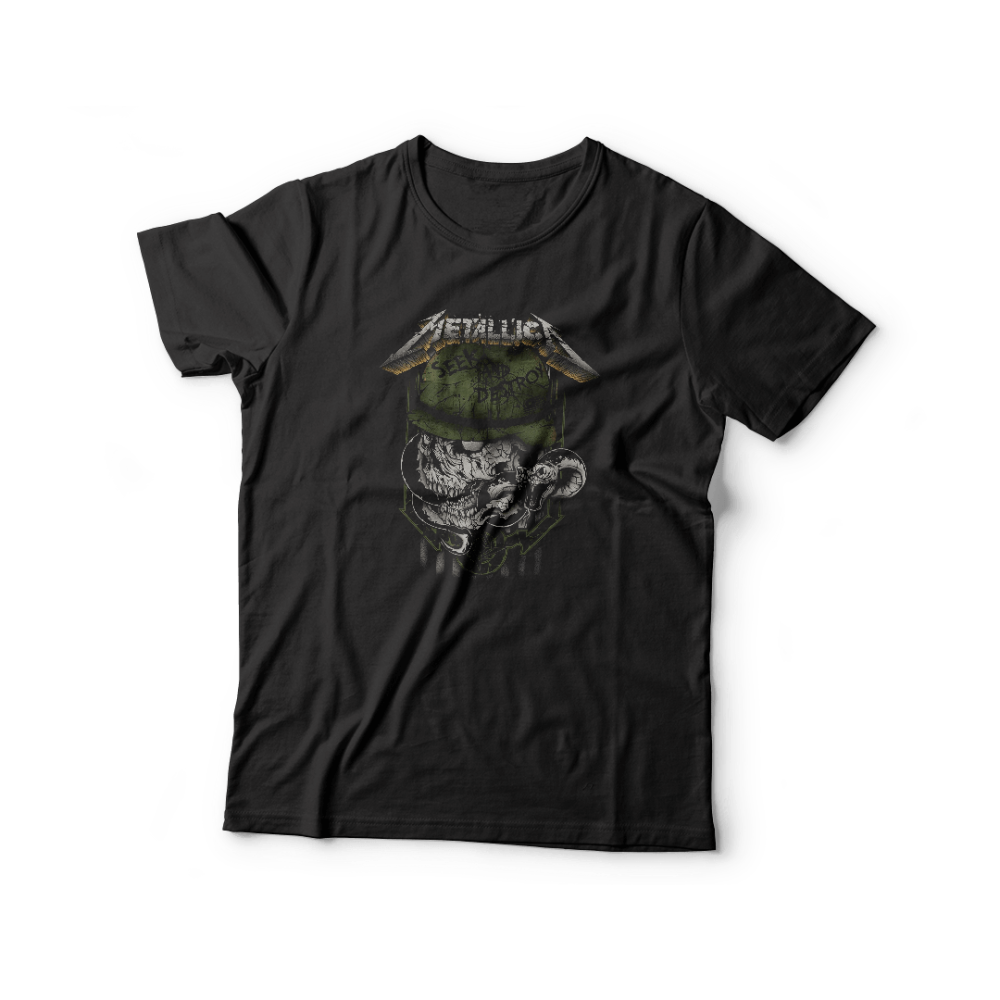 M-REM-NEG-METALLICA-SEEK&DESTROY Remera Metallica: Seek & Destroy – 1