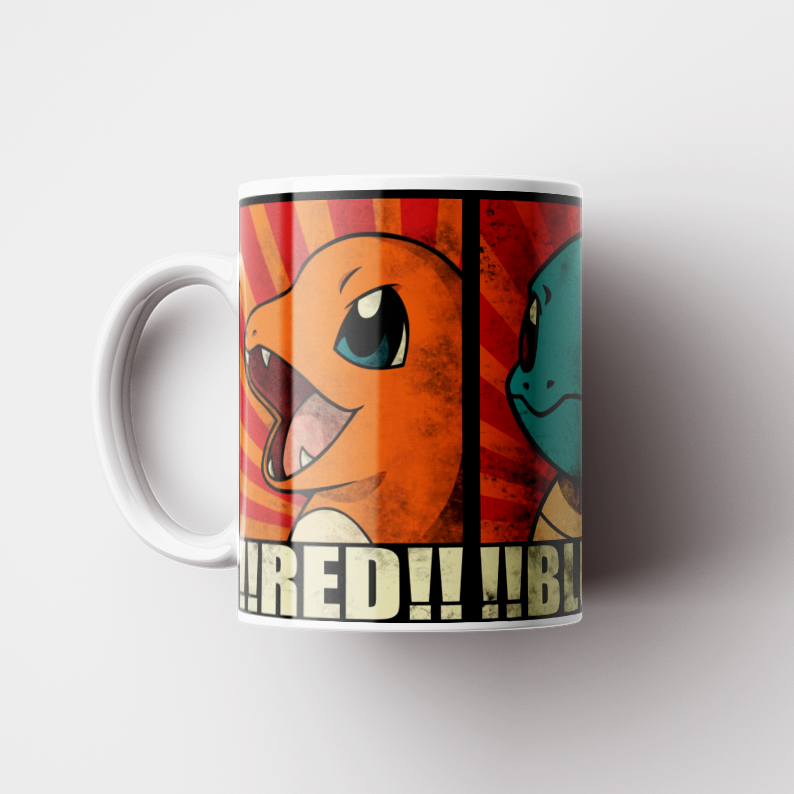 Mockups Design Taza Pokémon: Red!Blue! – 1
